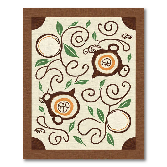 Earthy Brown Whimsical Organic Swirl Rug
