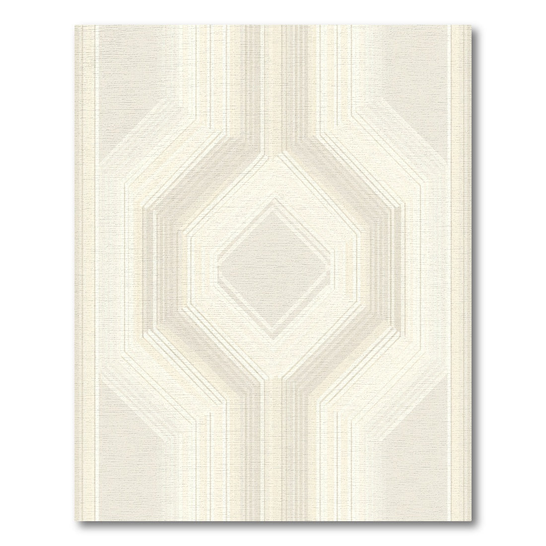 Elegant Cream Geometric Hexagon Overlay Rug
