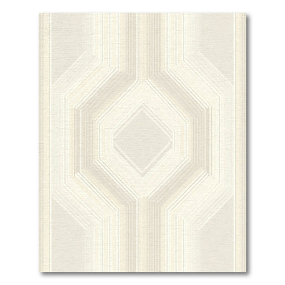 Elegant Cream Geometric Hexagon Overlay Rug