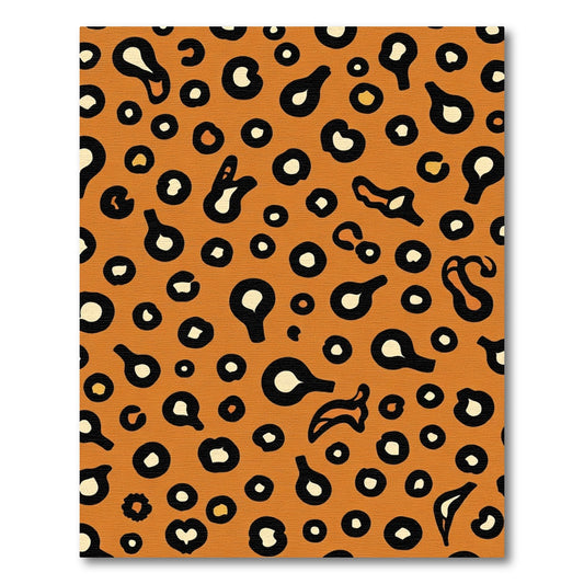 Orange Black Cream Spotted Abstract Spots Rug