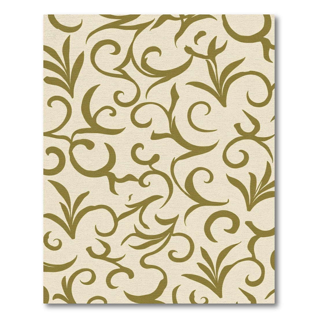 Olive Swirl Floral Garden Rug