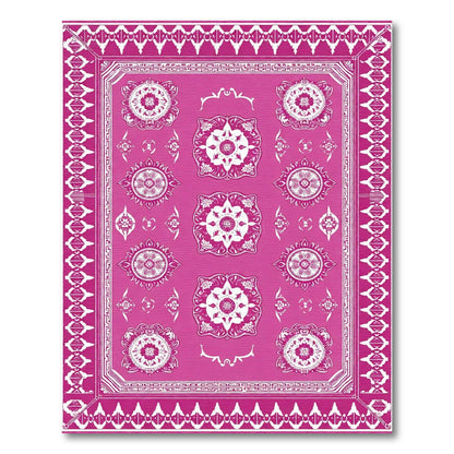 Vibrant Pink Medallion Intricate Floral Rug