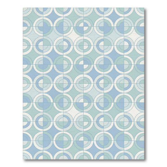Blue and Teal Geometric Modern Blue Teal Geometric Circle Area Rug
