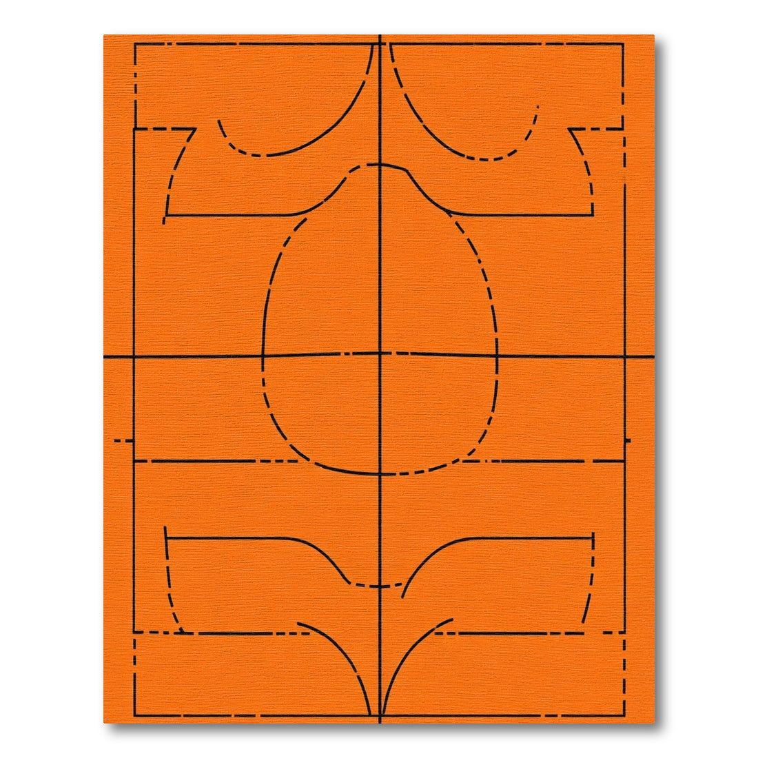 Orange Abstract Geometric Outline Rug