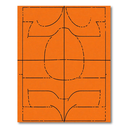 Orange Abstract Geometric Outline Rug