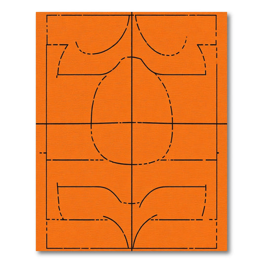 Orange Abstract Geometric Outline Rug