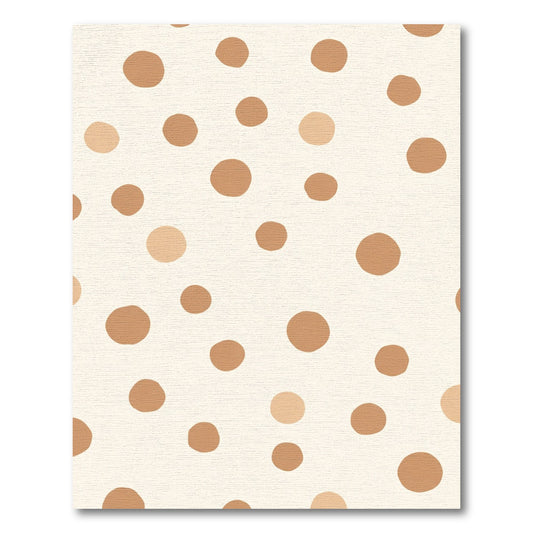 Neutral Tan Polka Dot Scatter Rug