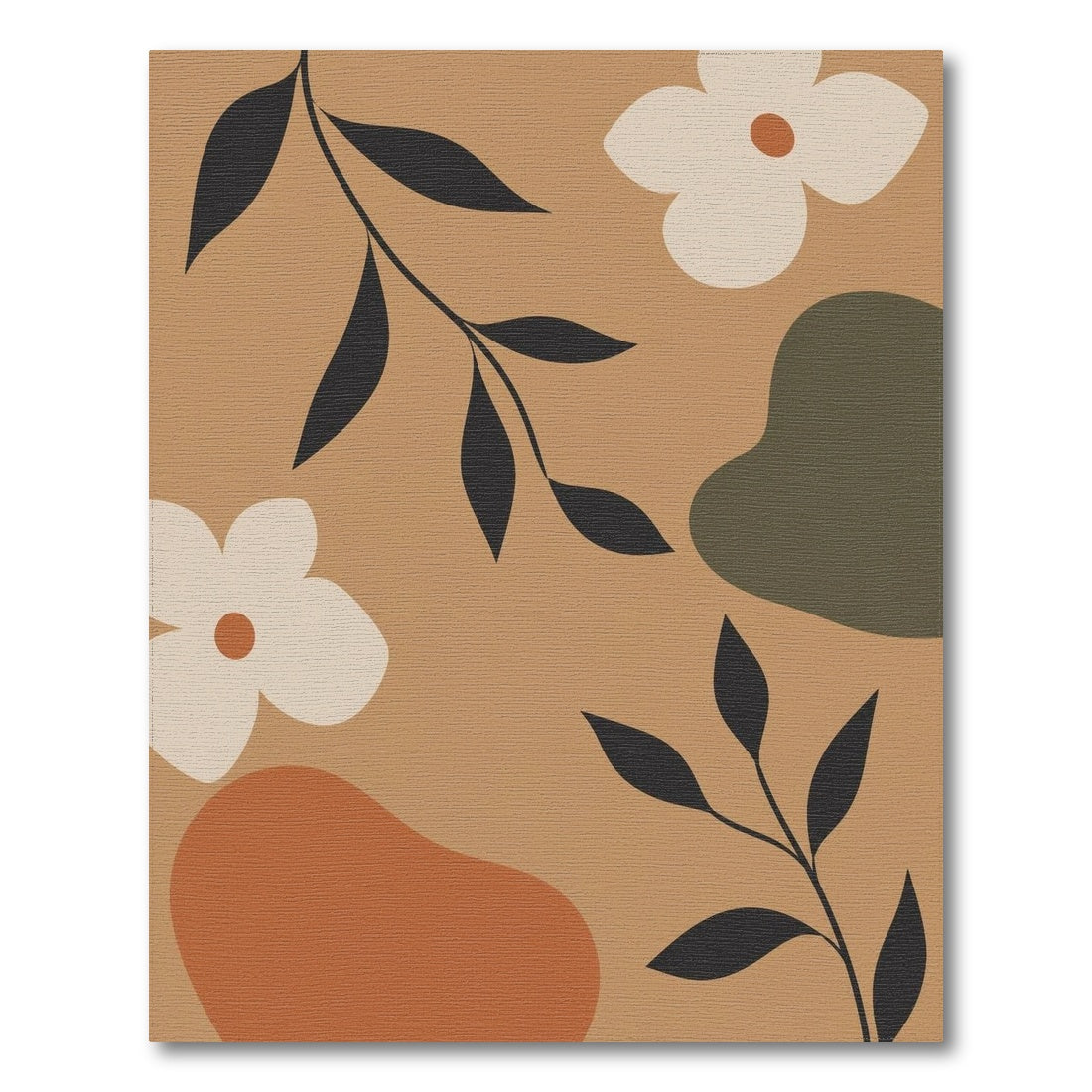 Brown Floral Vintage Area Rug