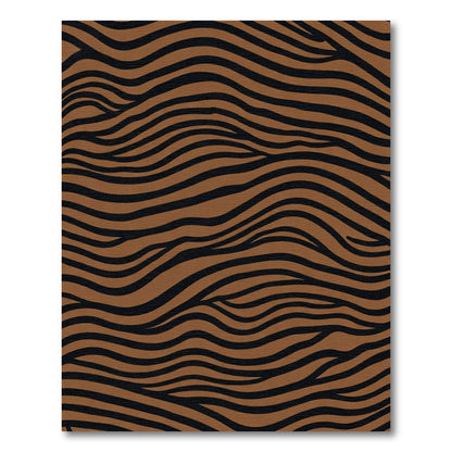 Brown Black Wavy Stripe Rug