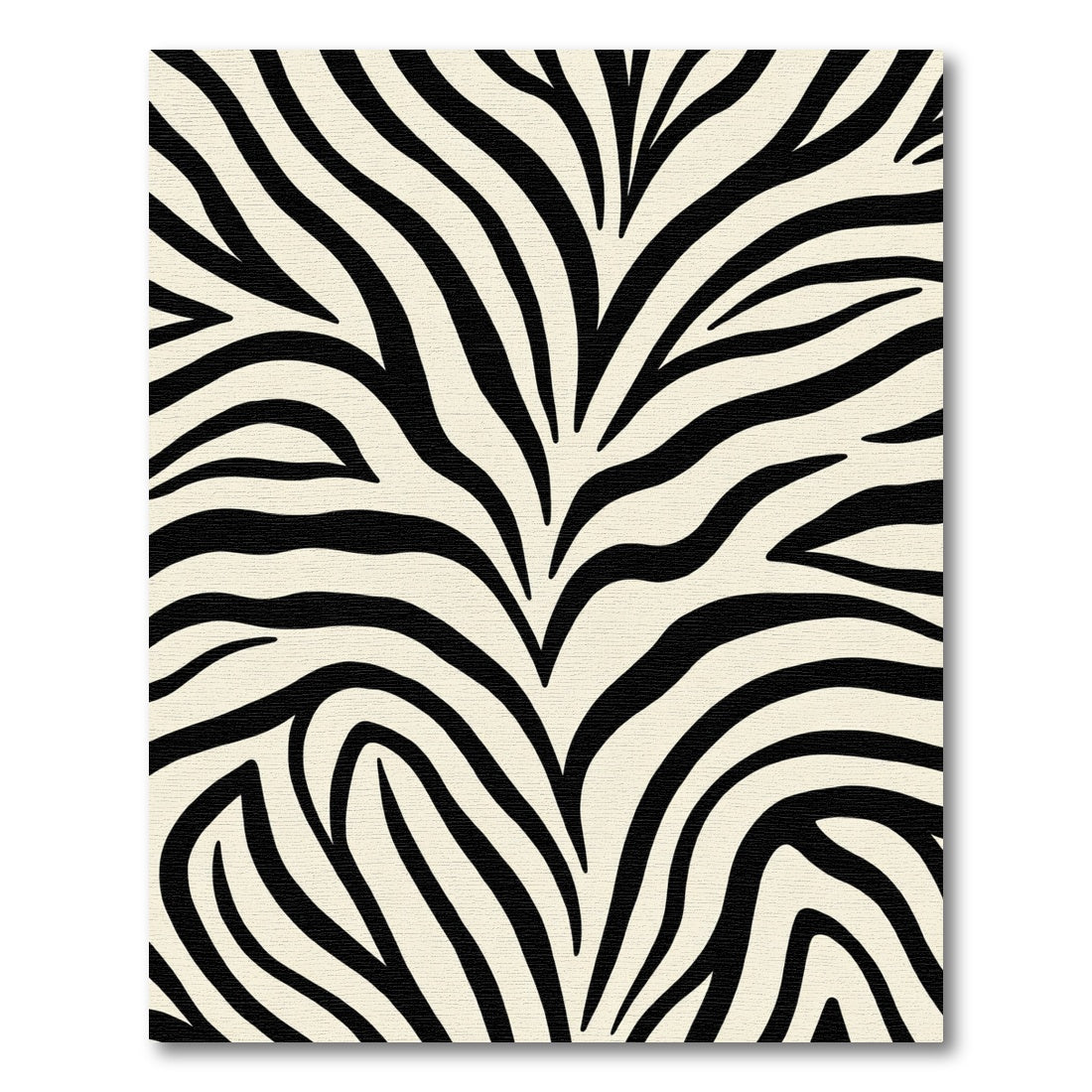 Bold Black White Stripe Animal Print Rug
