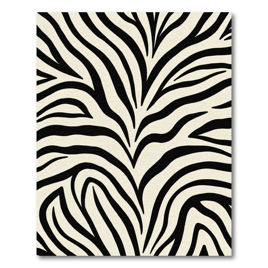 Bold Black White Stripe Animal Print Rug