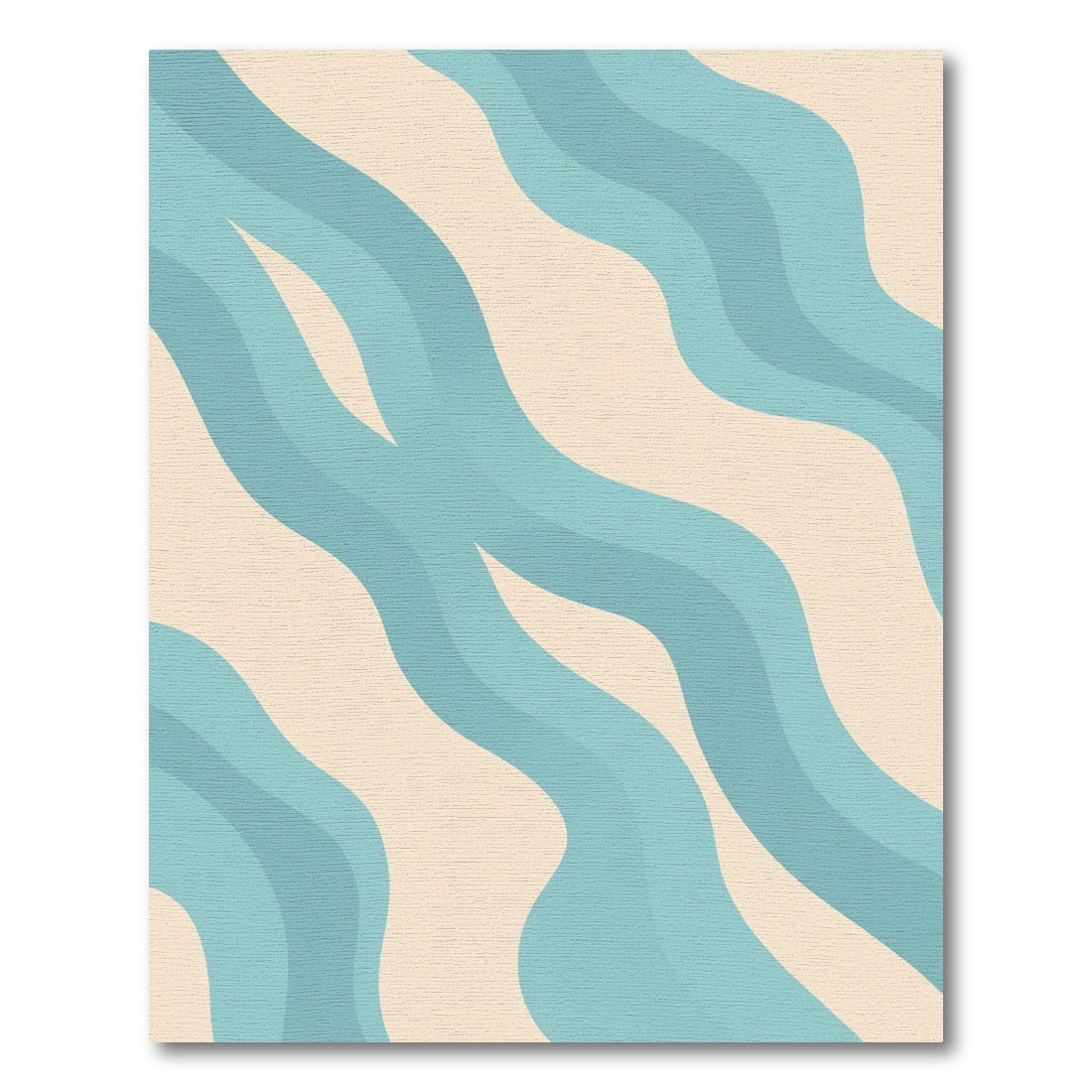 Soft Teal Swirl Wave Rug