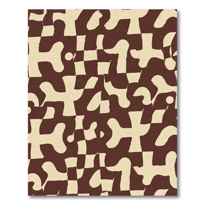 Abstract Organic Chess Board Rug