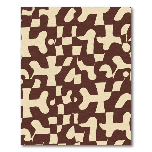 Abstract Organic Chess Board Rug