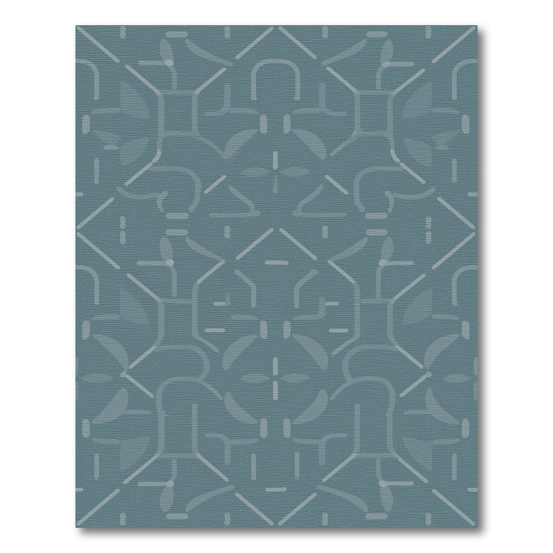 Teal Geometric Symmetrical Area Rug