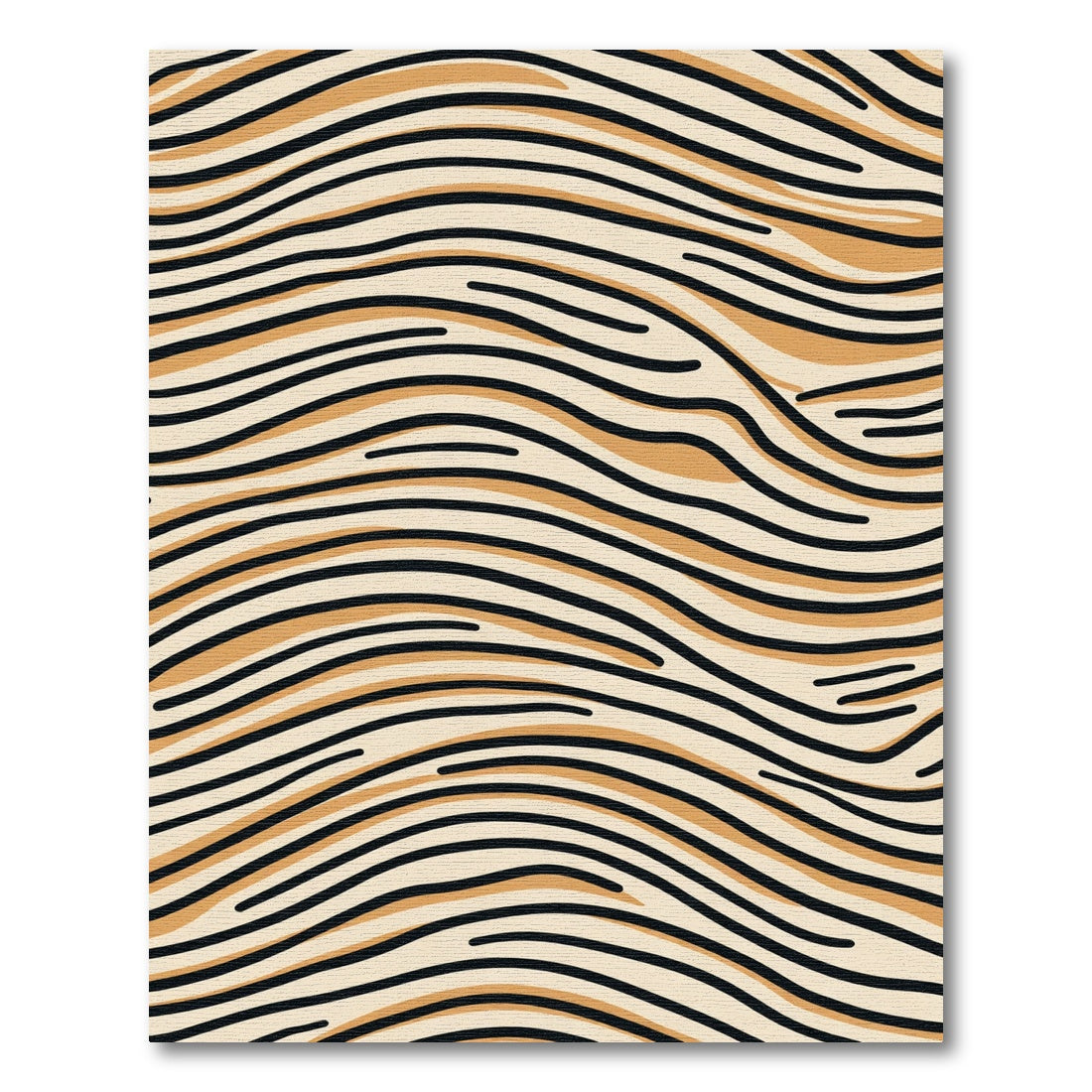 Amber Black Wavy Stripes Rug