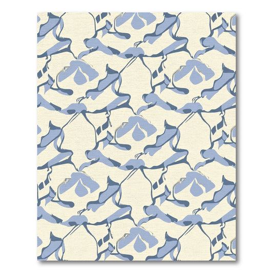 Light Blue Abstract Floral Swirl Rug
