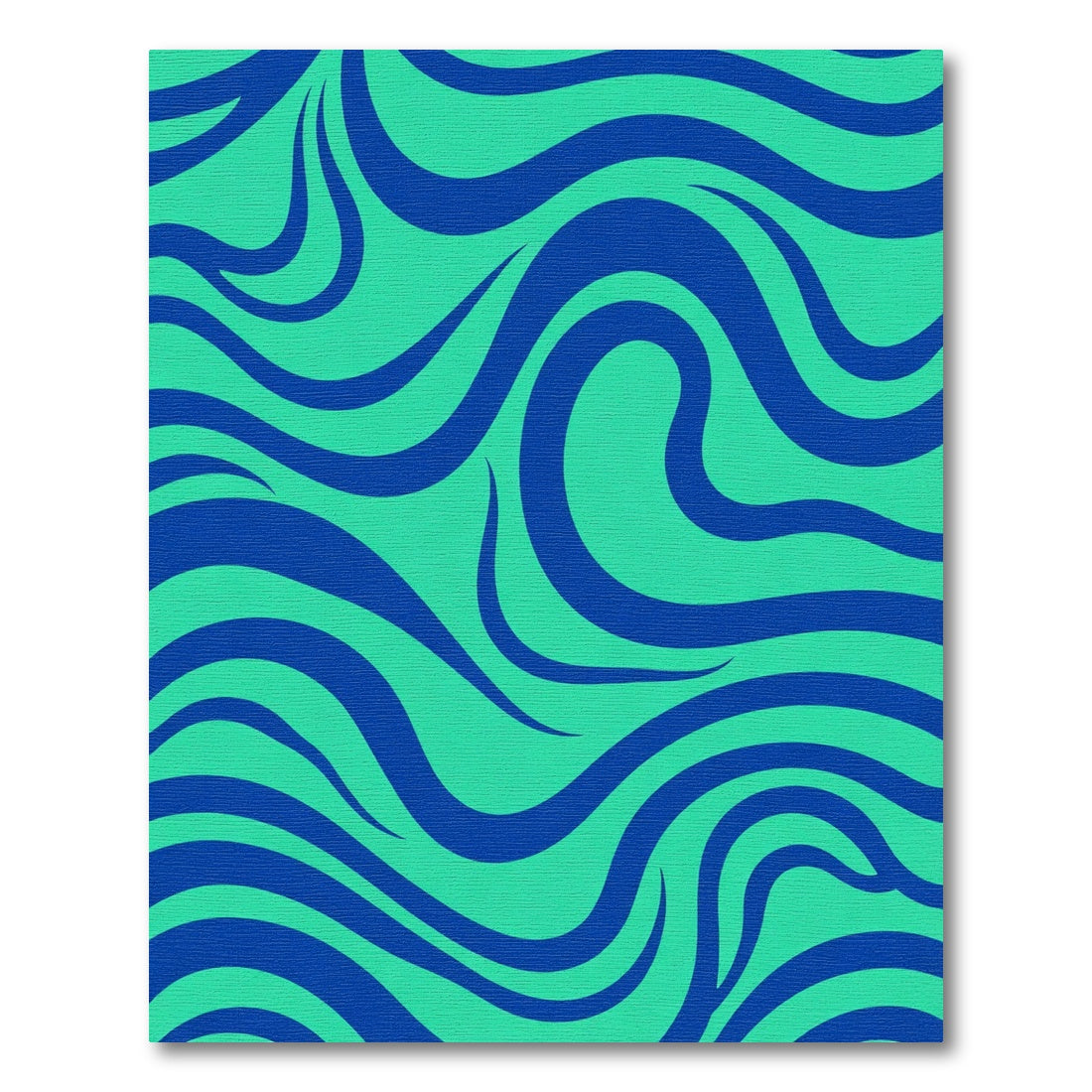 Aqua Blue Swirling Waves Rug