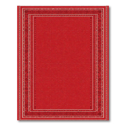 Bold Red Geometric Border Rug