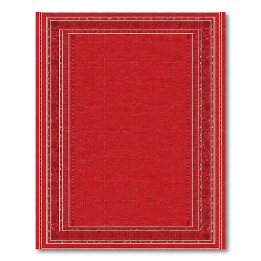 Bold Red Geometric Border Rug