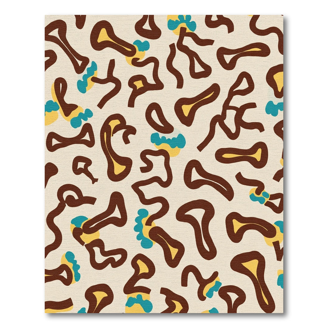 Brown Yellow Blue Organic Flow Rug