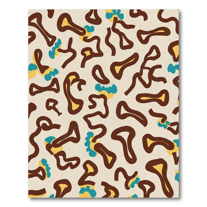 Brown Yellow Blue Organic Flow Rug