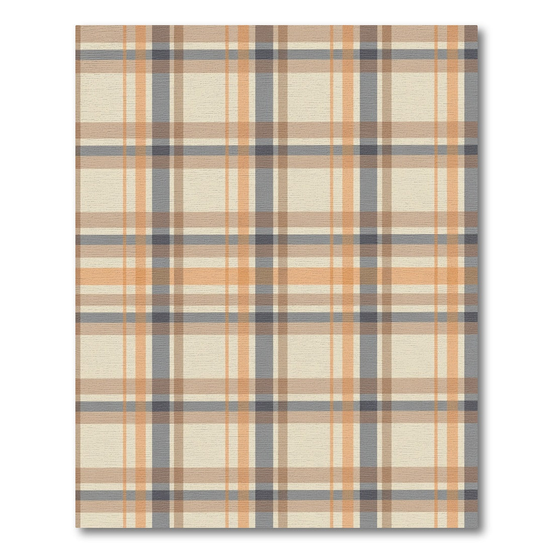 Warm Tan Orange Plaid Check Rug