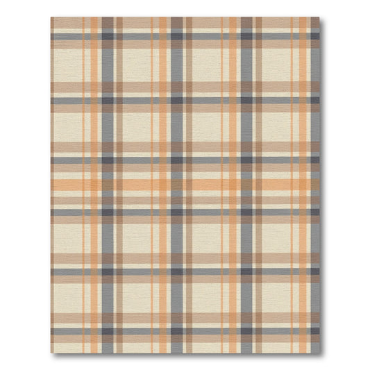 Warm Tan Orange Plaid Check Rug