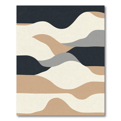 Modern Abstract Landscape Waves Rug