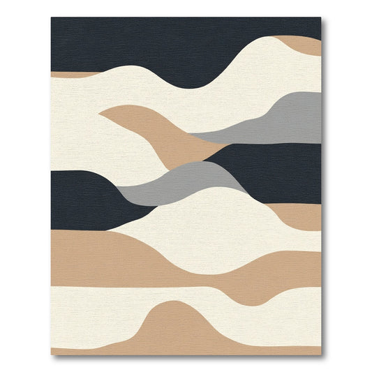 Modern Abstract Landscape Waves Rug
