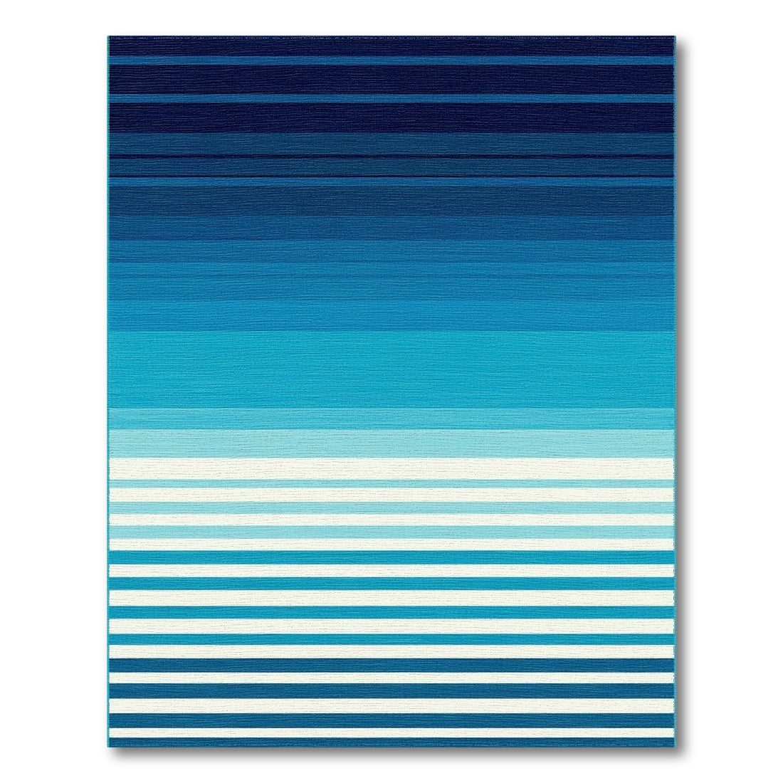 Navy Blue Ombre Striped Rug