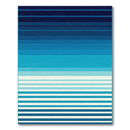 Navy Blue Ombre Striped Rug