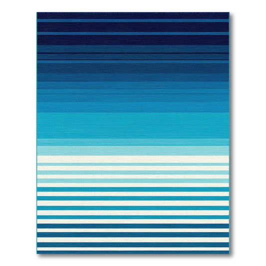 Navy Blue Ombre Striped Rug