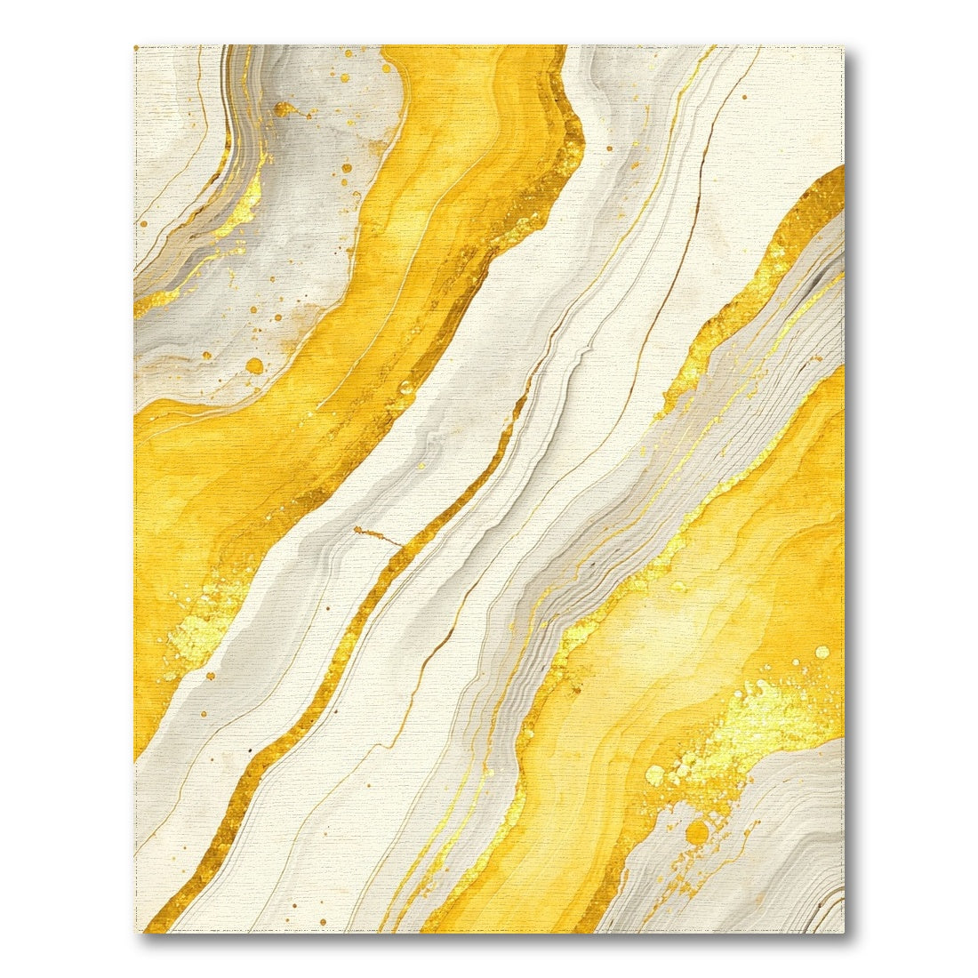 Gold Veined Marble Abstract Rug