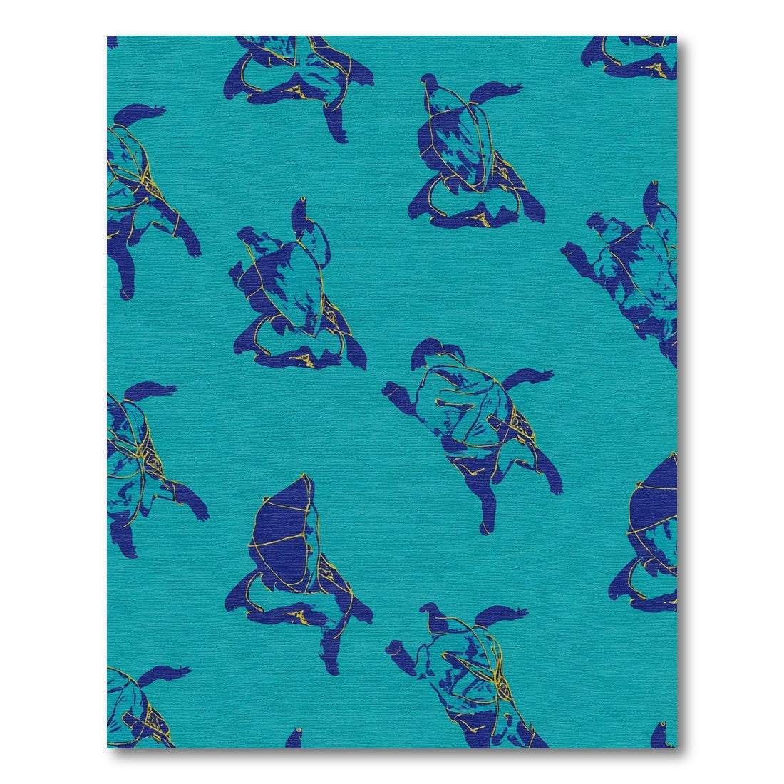 Aqua Blue Turtle Collage Rug