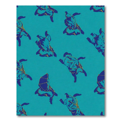 Aqua Blue Turtle Collage Rug