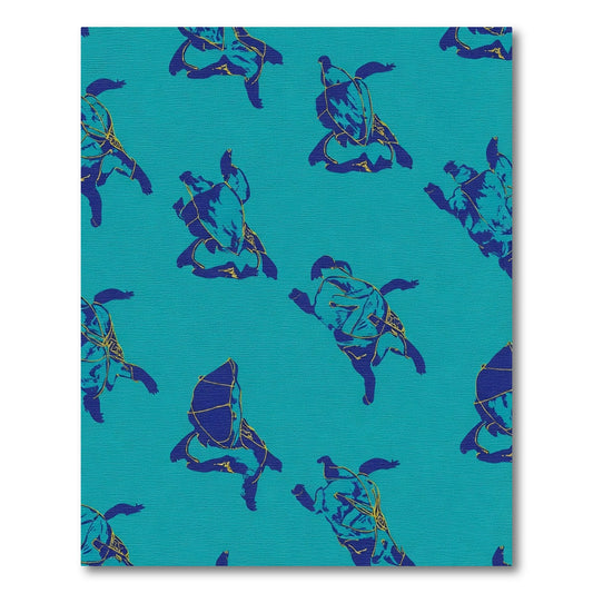 Aqua Blue Turtle Collage Rug