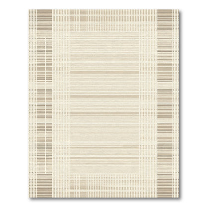 Neutral Stripe Rectangular Grid Arrangement Rug