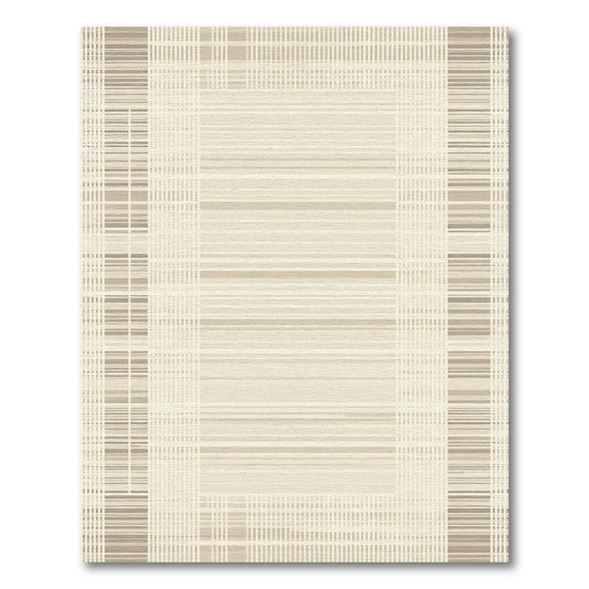 Neutral Stripe Rectangular Grid Arrangement Rug