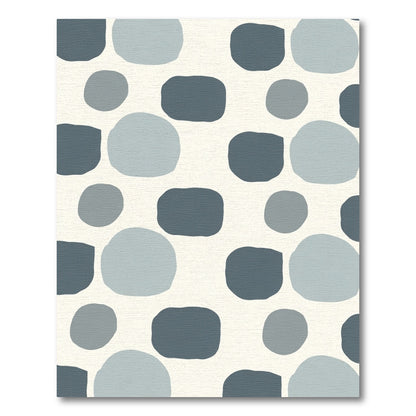 Cool Blue Pebble Abstract Composition Rug