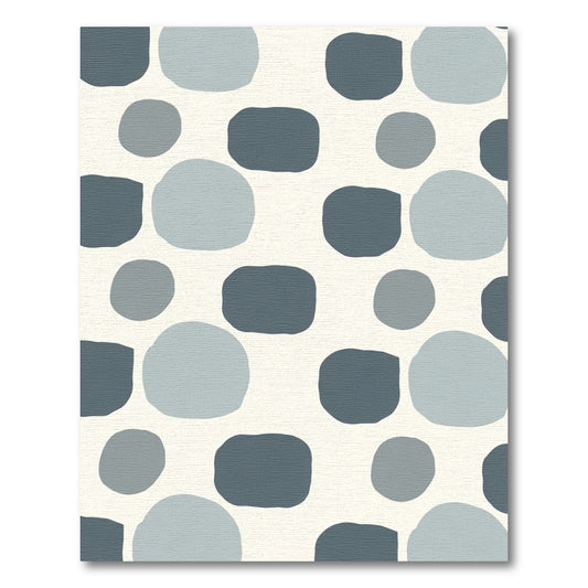 Cool Blue Pebble Abstract Composition Rug
