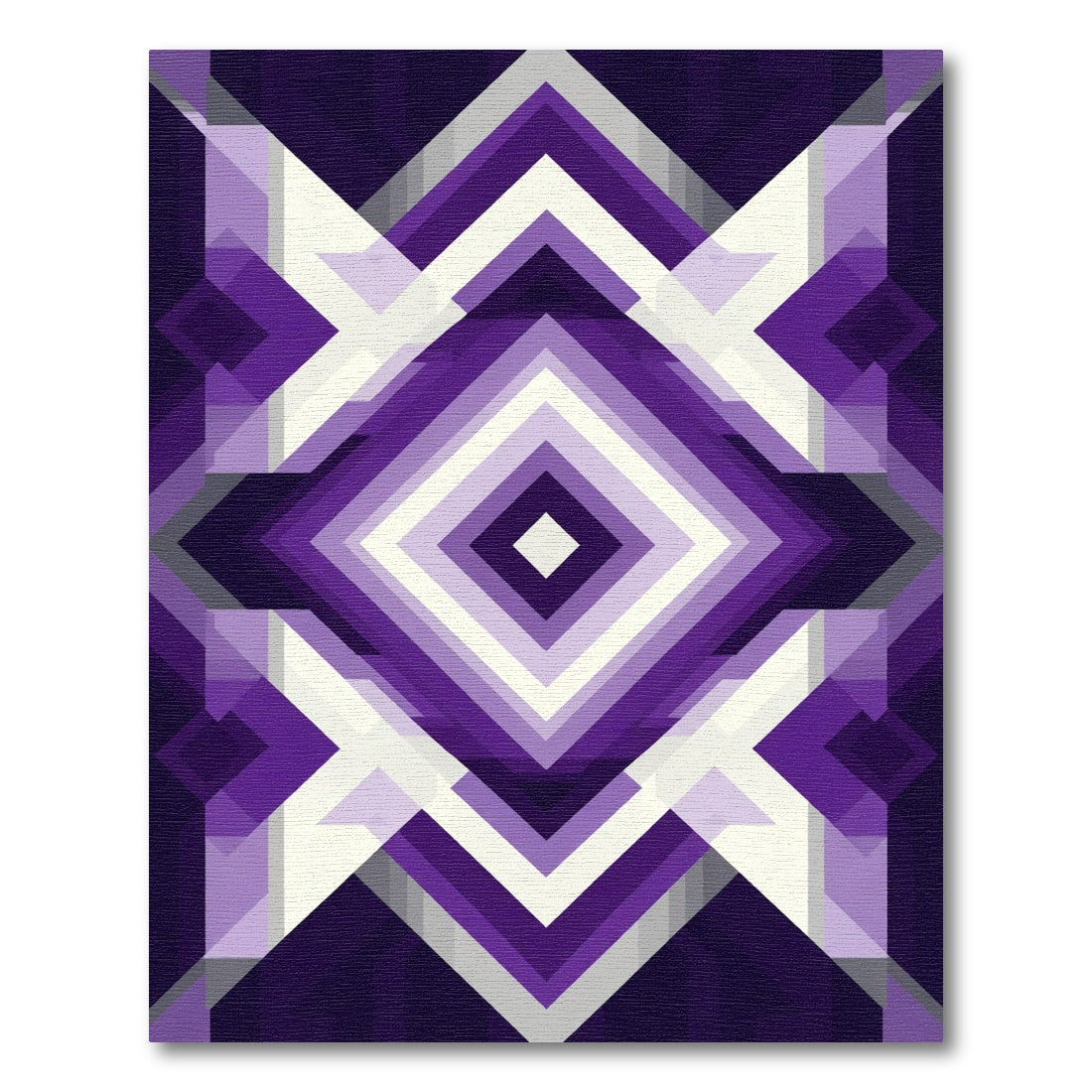 Bold Purple Geometric Diamond Rug