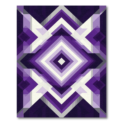 Bold Purple Geometric Diamond Rug