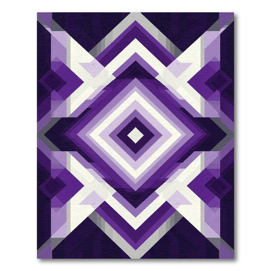 Bold Purple Geometric Diamond Rug