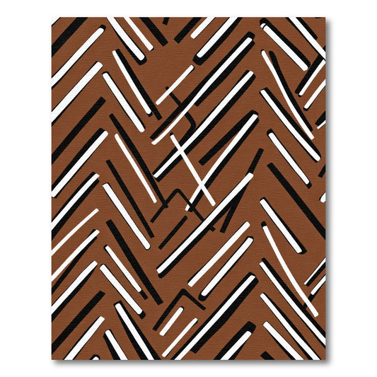Brown White Black Jagged Stripes Rug