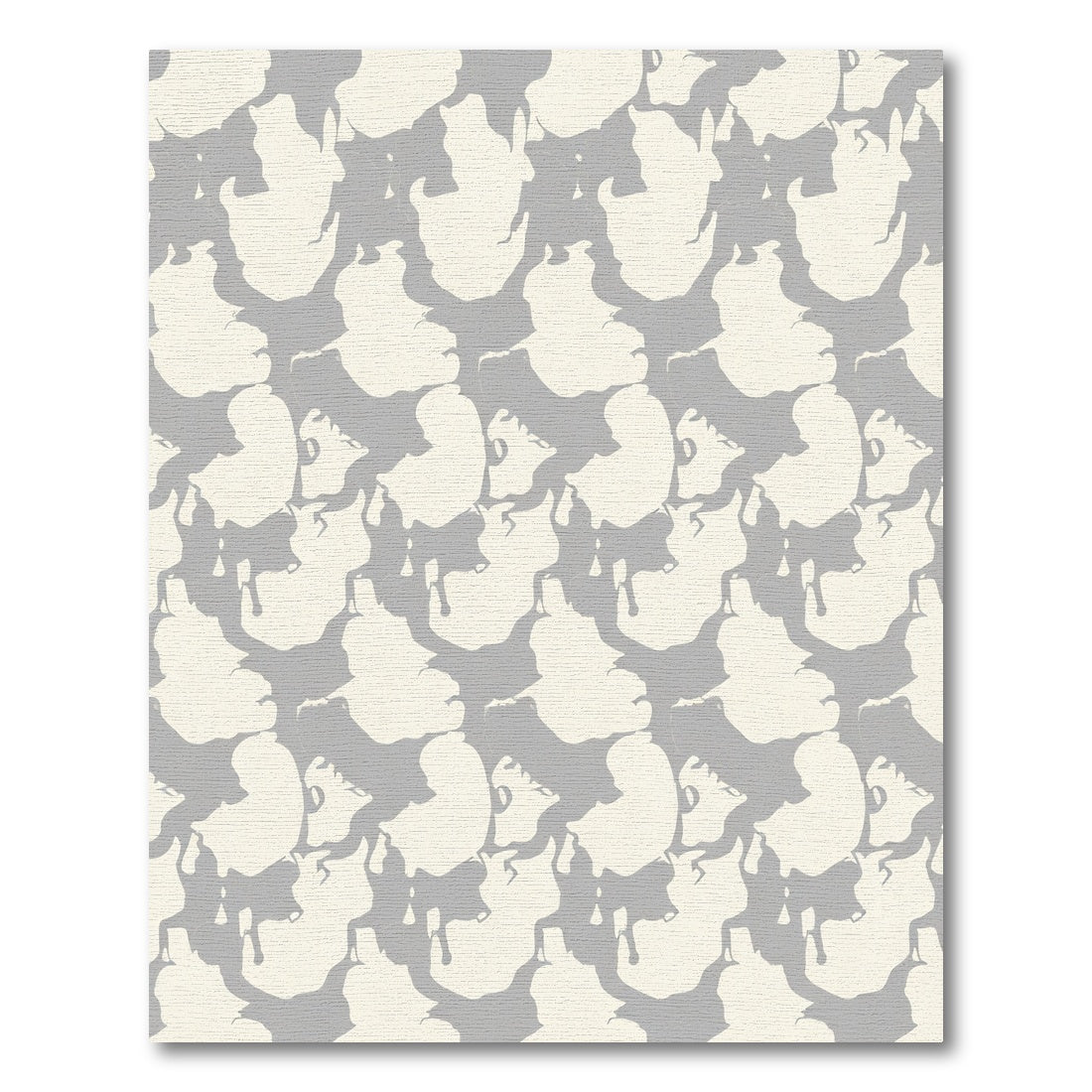 Cream and Gray Drip Organic Forms Rug