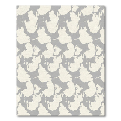 Cream and Gray Drip Organic Forms Rug