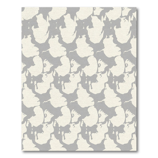 Cream and Gray Drip Organic Forms Rug