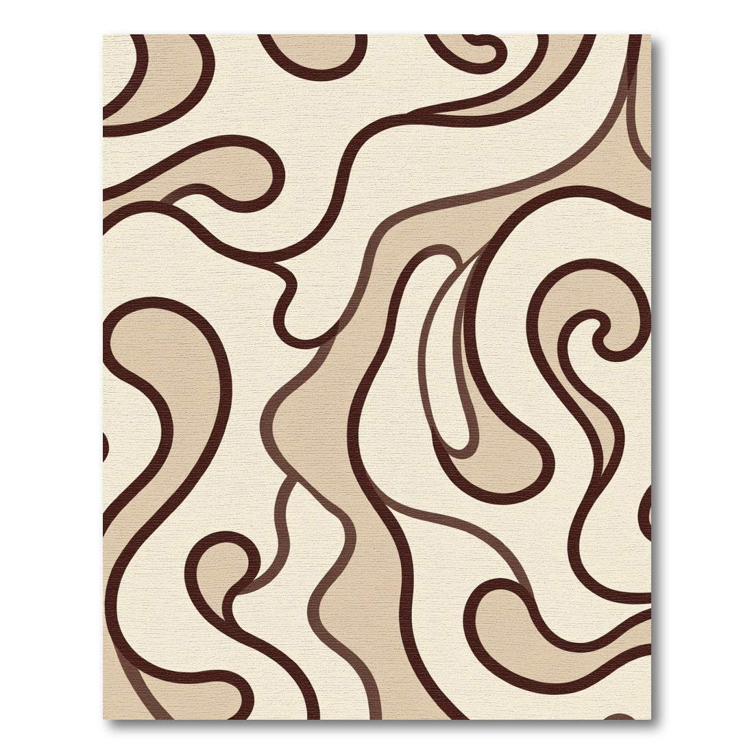 Brown and Beige Swirl Abstract Rug