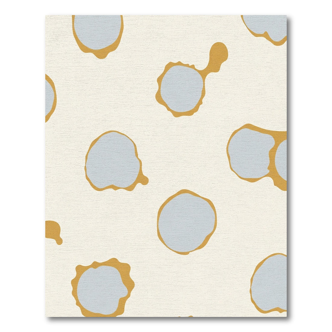Abstract Mustard Blue Cloud Shapes Rug